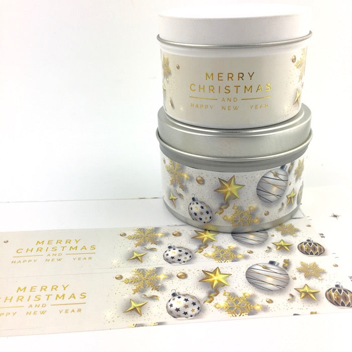 White Christmas Candle Label - Label ONLY - In Stock - Limited Numbers