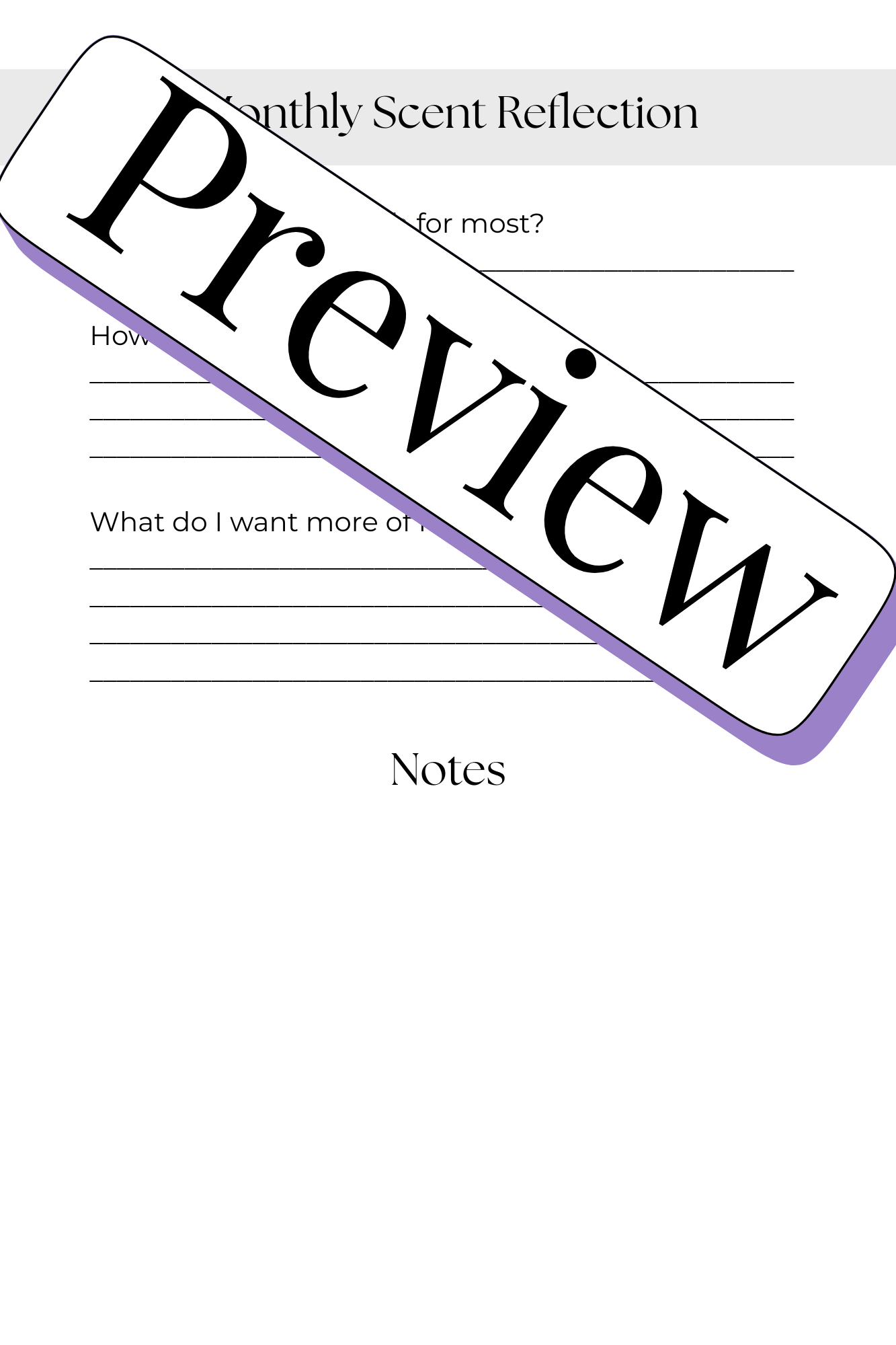 The 'Scent for Self Care' Yearly Planner