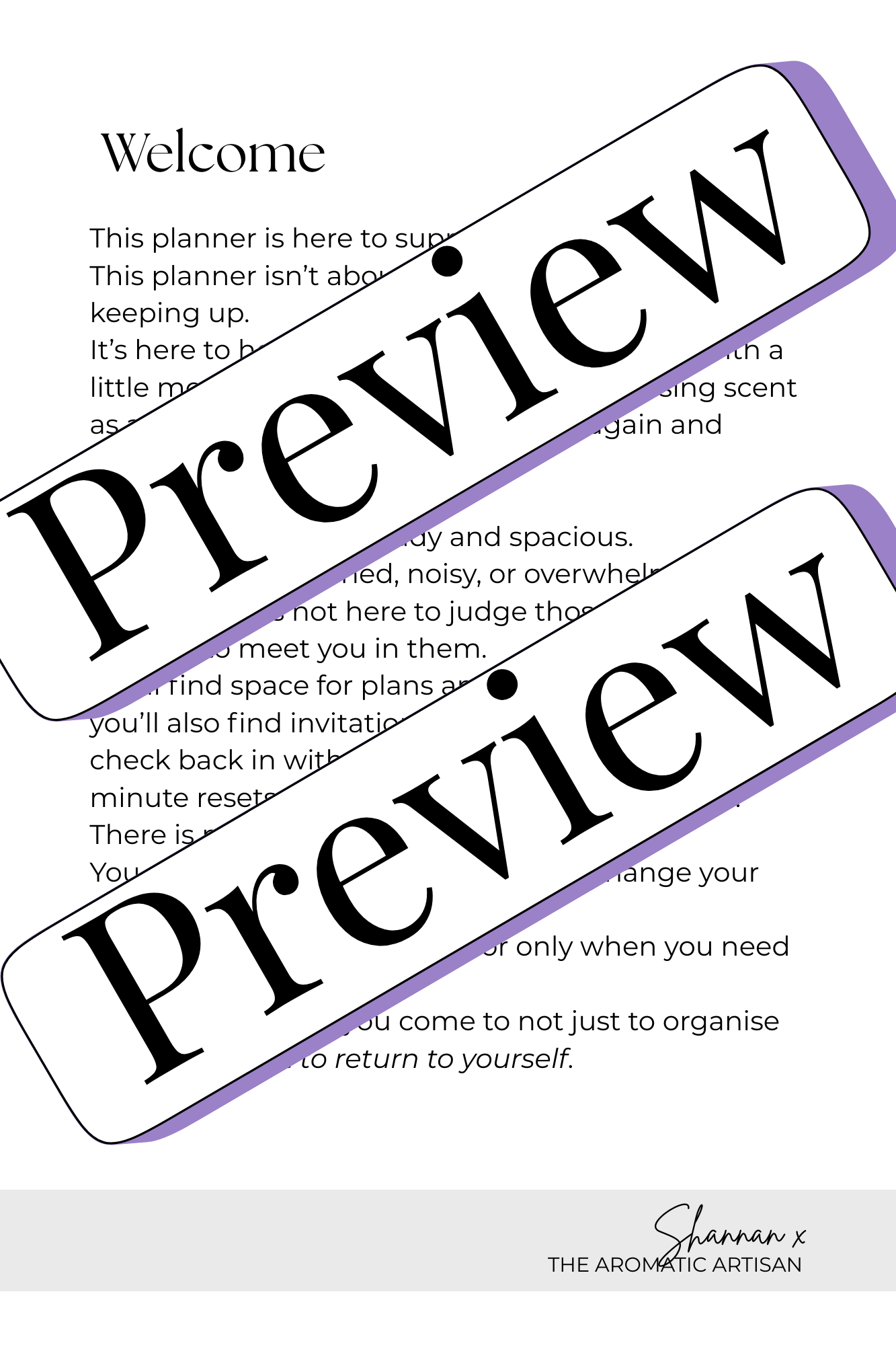 The 'Scent for Self Care' Yearly Planner