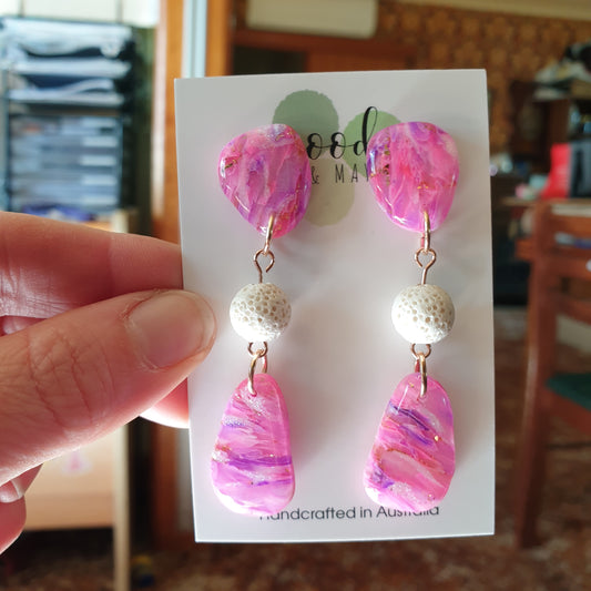 Pebbles | Diffuser Bead Earrings | Dangley Studs